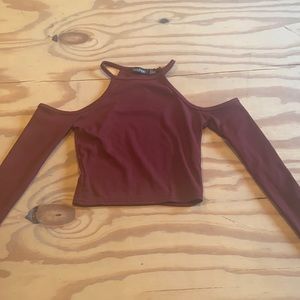 Boohoo long sleeve cutout top